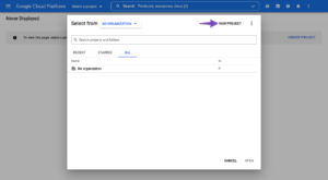 Creating New Project in Google Cloud Platform